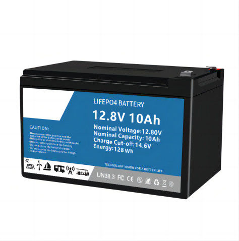 माइनर लैम्प के लिए SLA लीड एसिड LifeP04 लिथियम बैटरी स्थिर रिचार्ज 12.8V 10AH